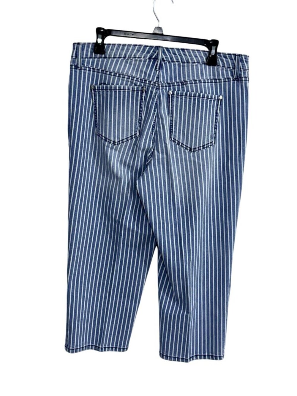 Gloria Vanderbilt Womens Blue/White Rail Straight Leg Jeans Pant Size 12 - Picture 2 of 4